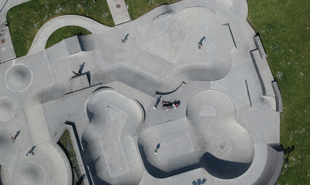 Haverfordwest Skatepark in Pembrokeshire, Wales