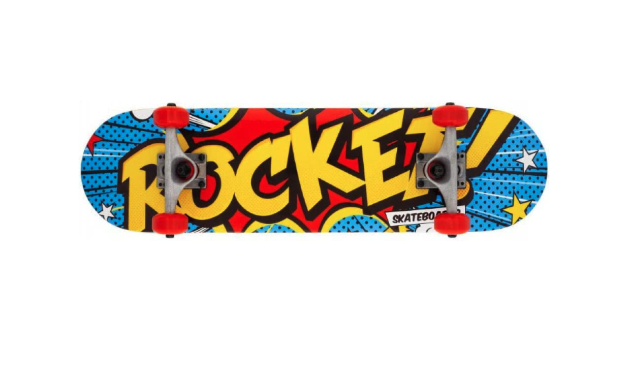 Rocket complete skateboard with pop art deck