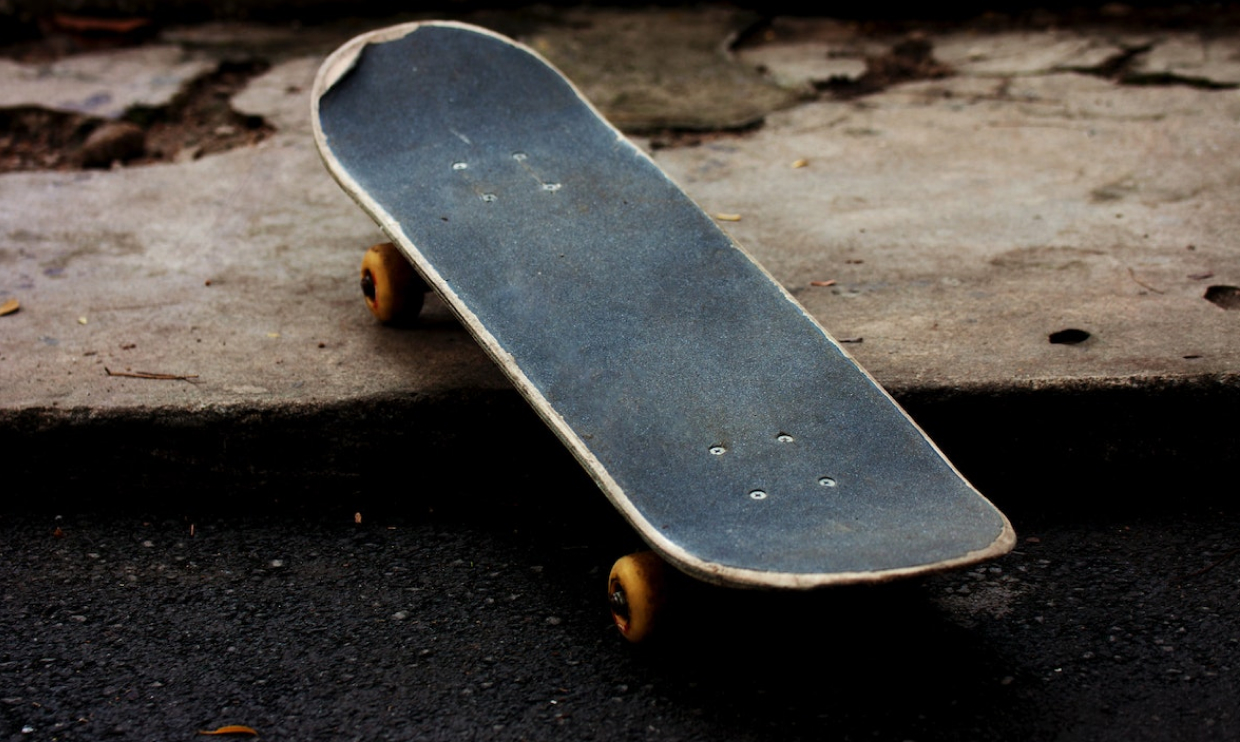 A skateboard with grip tape
