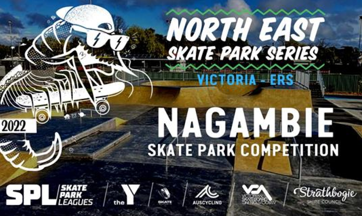 North East skate park series poster promoting skateboarding events in December 2022.