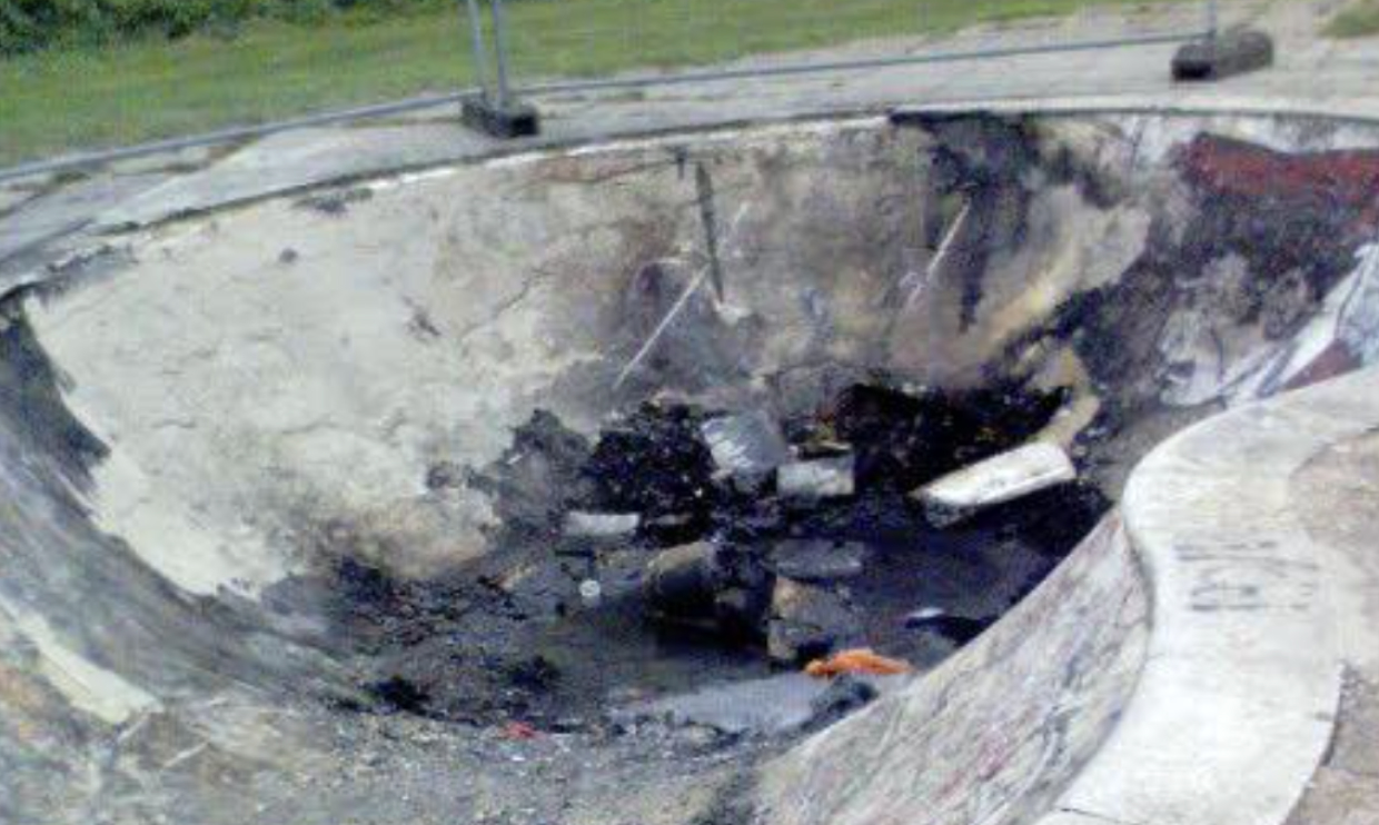 Botley Bowl skatepark after fire