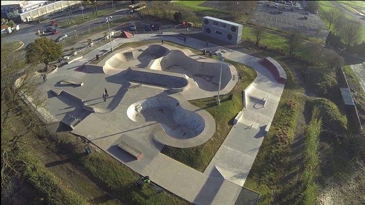 photograph of the Hereford outdoor skatepark